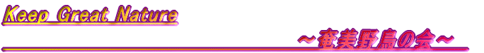 Keep Great Nature 　　　　　　　　　　　　　　　　　　　　　～奄美野鳥の会～　